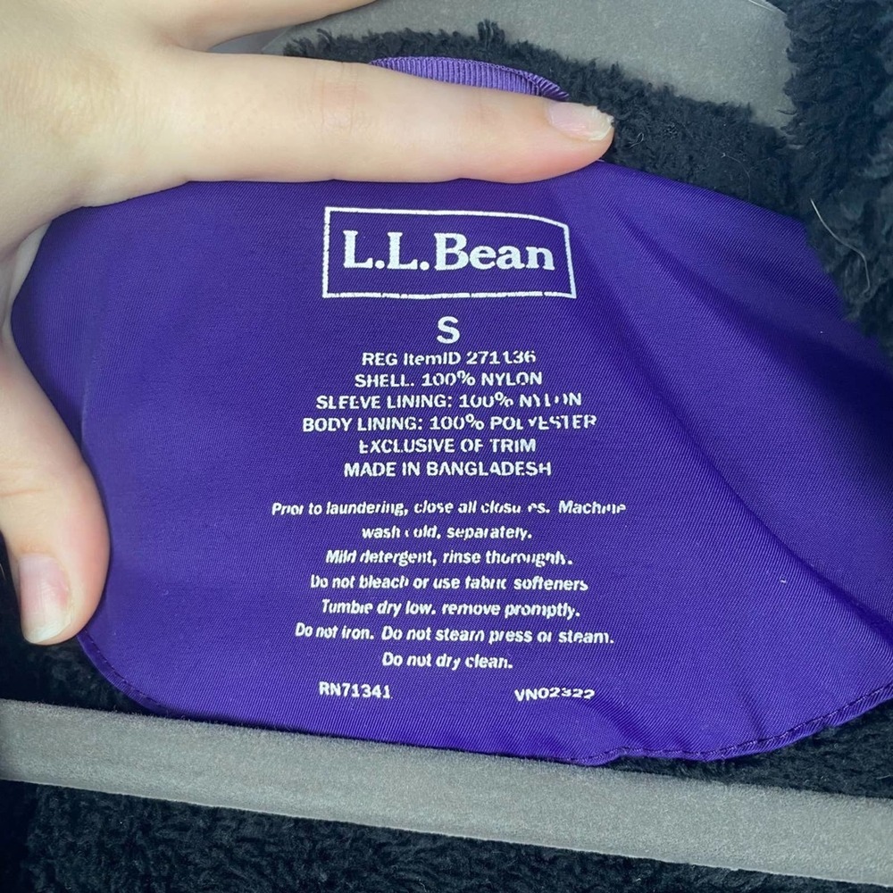 L.L.Bean Women's Small Purple Fleece Lined Hooded Zip Up Winter Jacket Coat‎ - Picture 2 of 14